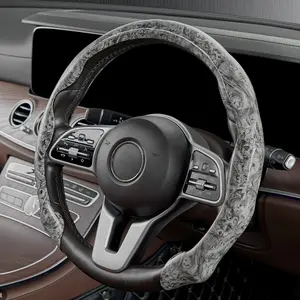 Mahogany Wood Grain Steering Wheel Cover Car Steering Wheel Covers 14.5-15 inch Breathable Anti-Slip Durable Universal Auto Steering Wheel Protective