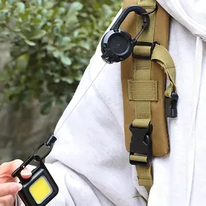 Anti-theft Tactical Telescopic Keychain with Outdoor Automatic Retractable Wire Rope, Heavy Duty Badge Holder, Climbing Accessories