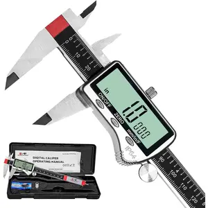 6 in Digital Caliper Measuring Tool with LCD Screen (DCXD6-SS-54), IP54 Hand Measuring Tool for Jewelers & Automotive Mechanics, Auto Power-Off Function, ±0.02mm Accuracy, Measures Inch/Metric/Fraction