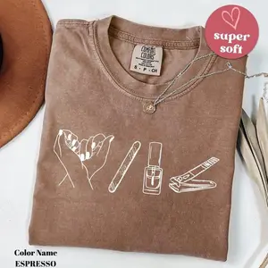Comfort Colors Nail Tech Shirt, Cute Nail Salon T Shirt, Manicurist Graduation Gift For Nail Artists & Technicians