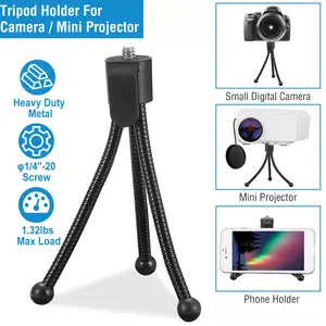 Tripod Stand For Camera Mini Projector Flexible Tripod Holder Heavy Duty Camera Tabletop Mount w/ Anti-slip Feet For Photograph Recording,summervibes