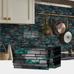 20 pieces of instant peel and stick splash guard artificial stone tiles wall sticker, Removable Decorative Backsplash, 24.6 cm X 12 cm, easy to clean, your kitchen backsplash, fireplace