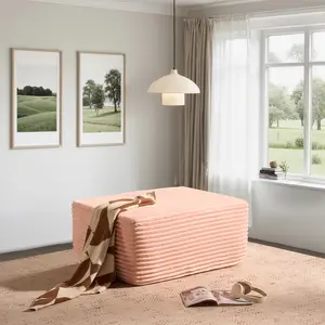 【Holiday Haul】OOSWIFT Poof Home Decor Floor Pouffe Ottoman Foot Rest Stool with Padded Seat ,Ottoman 29 x 37 x 16 Inches Bench,Storage Chest, Load 660 lb, for Living Room, Bedroom, Entryway