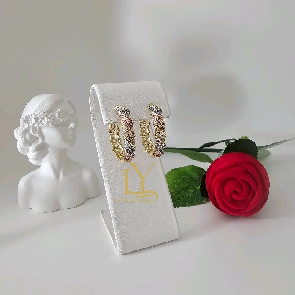 LaYaiBoutique #1637 High Quality 14k Gold Plated Tricolor Earrings