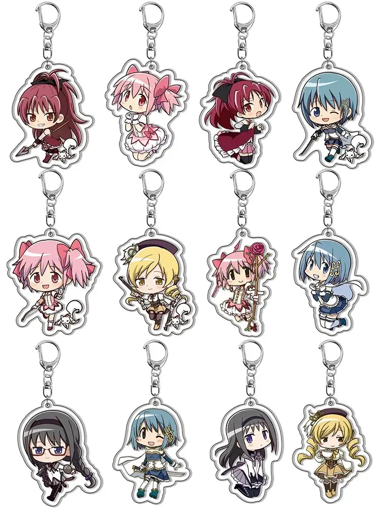 Puella Magi Madoka Magica anime acrylic keychain: Kaname, Akemi, Homura, Miki, Sayaka, Tomoe, Mami, Kyoko