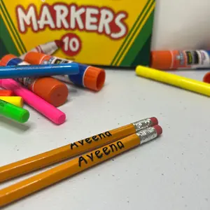 Personalized #2 Pencil Set of  8 Custom Children’s Pencils, Back to School, Custom Made Engraved Pencils