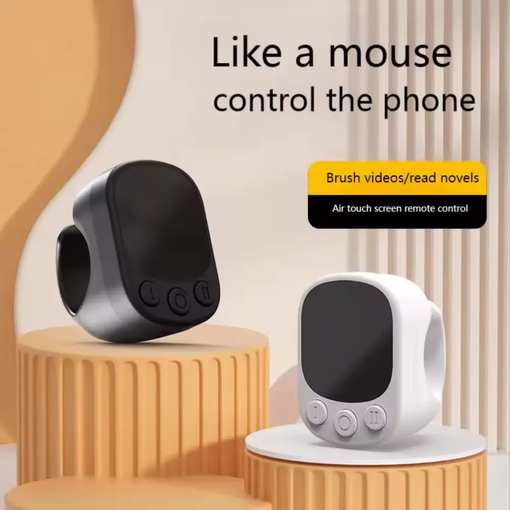 Bluetooth Mouse Ring Remote Control with Touchpad, Smart Automatic Screen Clicker, Continuous Clicker & Scrolling Function for Smartphones – Portable Selfie Accessory