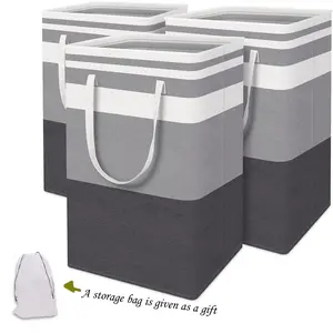 Large laundry basket storage bag waterproof independent foldable high foot straps with extended handles 4 pack