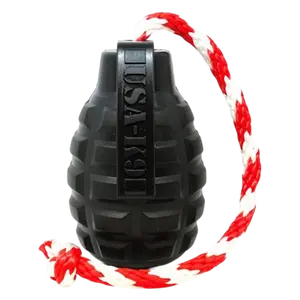 USA-K9 Magnum Grenade - Black Magnum Rubber Chew Toy for Extreme Chewers | USA Made