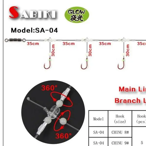M&W International Fishing Hooks SABIKI  String Hook Fishing Rig for Saltwater and Freshwater Fishing