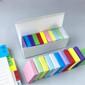 Vibrant 11-Color Mini Sticky Notes - Self-Adhesive Index Tabs & Page Markers, Tearable Cube Design for School, Office and Organizing