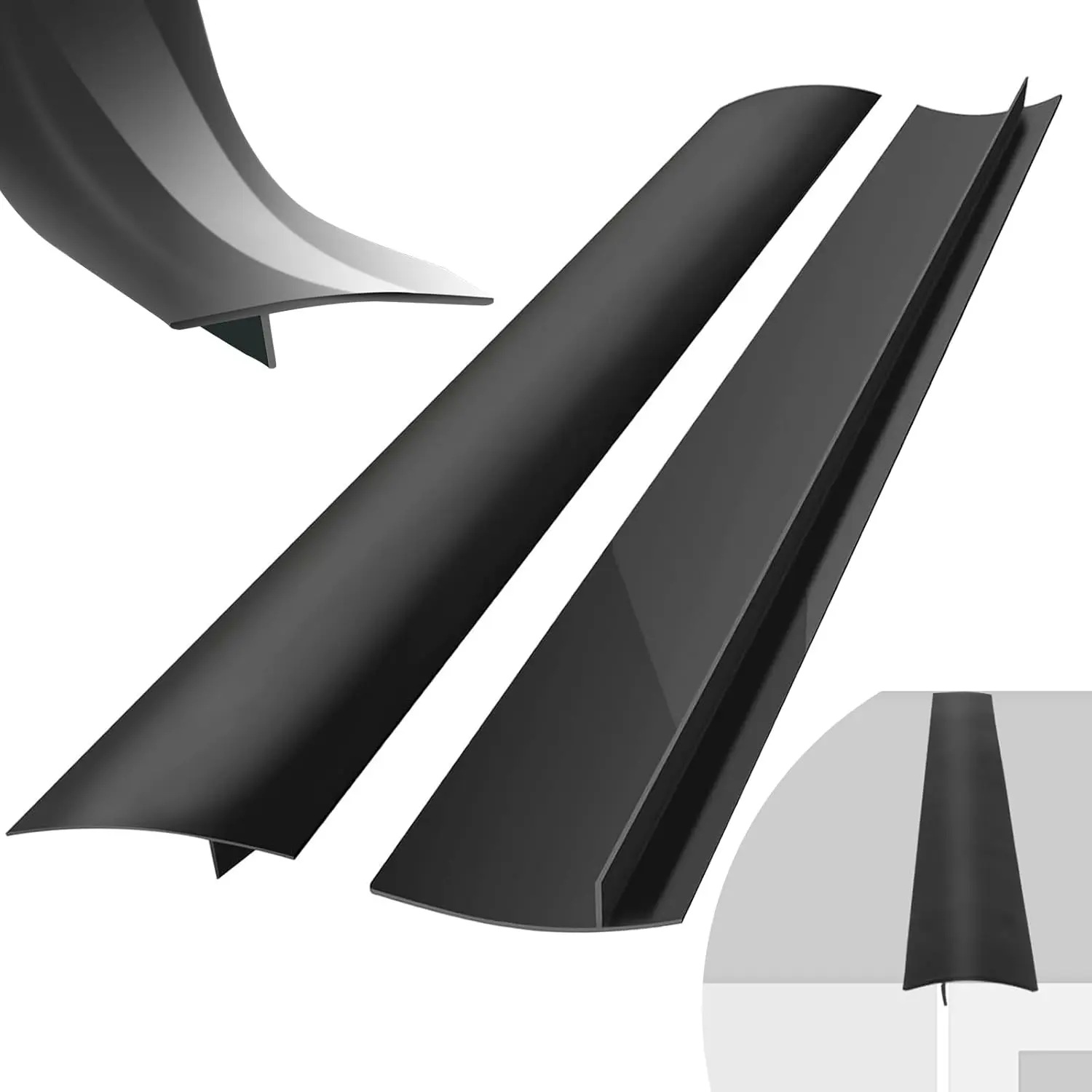 2 Pack Silicone Stove Gap Covers, Heat Resistant Oven Gap Filler Seals Gaps Between Stovetop and Counter, Premium Material, Effectively Stain Resistant, Easy to Clean, Easy to Cut, 25 Inches
