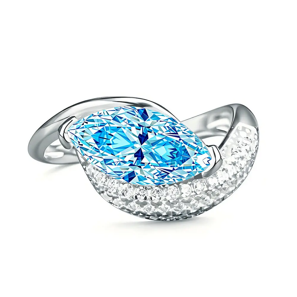 Loveden 6x12 2CT Marquise Wedding Engagement Promise Ring For Women Ring Charm Jewelry Accessories Christmas Gift Heart Cluster Ring