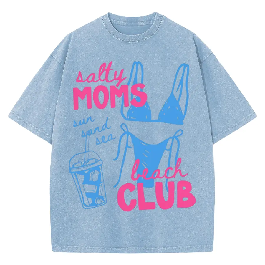 Retro Acid Washed Oversized Short Sleeve Crew Neck T-Shirt For Ladies Loose Drop Shoulder Plain Blank Tees Comfortable Lightweight Casual Loungewear Street Style Daily Essential Tops