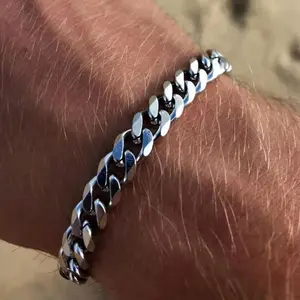 New Trendy Cuban Chain Men Bracelet Classic Stainless Steel 3 5 7mm Width Chain Bracelet For Men Women Jewelry Party Gift