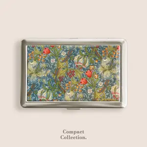 William Morris Lily Flower Vintage Cigarrette Case Zigarettenetui Wallet Vintage Metal 100s Box Blunt Holder Gift