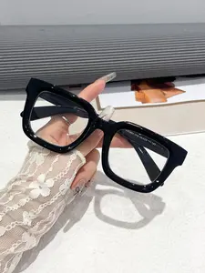 Square Frame Eyeglasses, Basic Fashion Eyeglasses for Women & Men, Fashion Eyeglasses for Work, Daily Clothing Decor, Perfect for Student Daily Use, Square Eyed Glasses