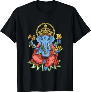 100% Cotton Spiritual Hindu God Ganesha Meditation Yoga T-Shirt