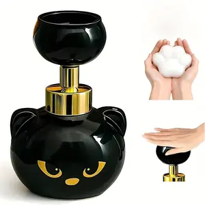 Cute Cat Paw Soap Dispenser with Pump - Cat paw foam maker is easy to use; simply press to dispense cat paw-shaped foam-Refillable Christmas Gift for Pet Lovers |   Black & Gold Holiday Home Decor,Spring Home Refresh No Electricity Needed |   Durable Plas