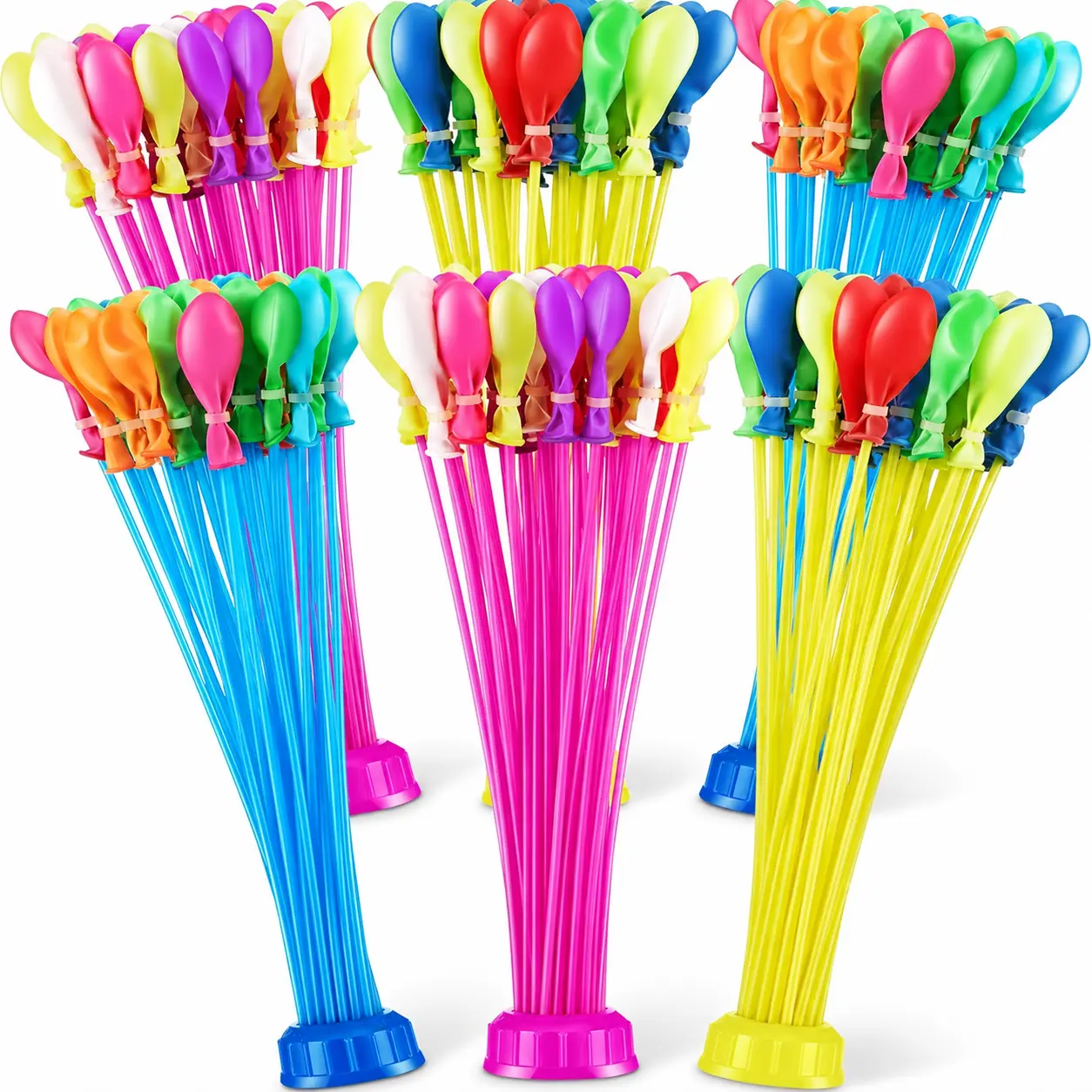 1110PCS Quick Fill Water Balloons, Multicolor Self-Sealing Balloons for Summer Pool, Outdoor, Backyard & Party Games
