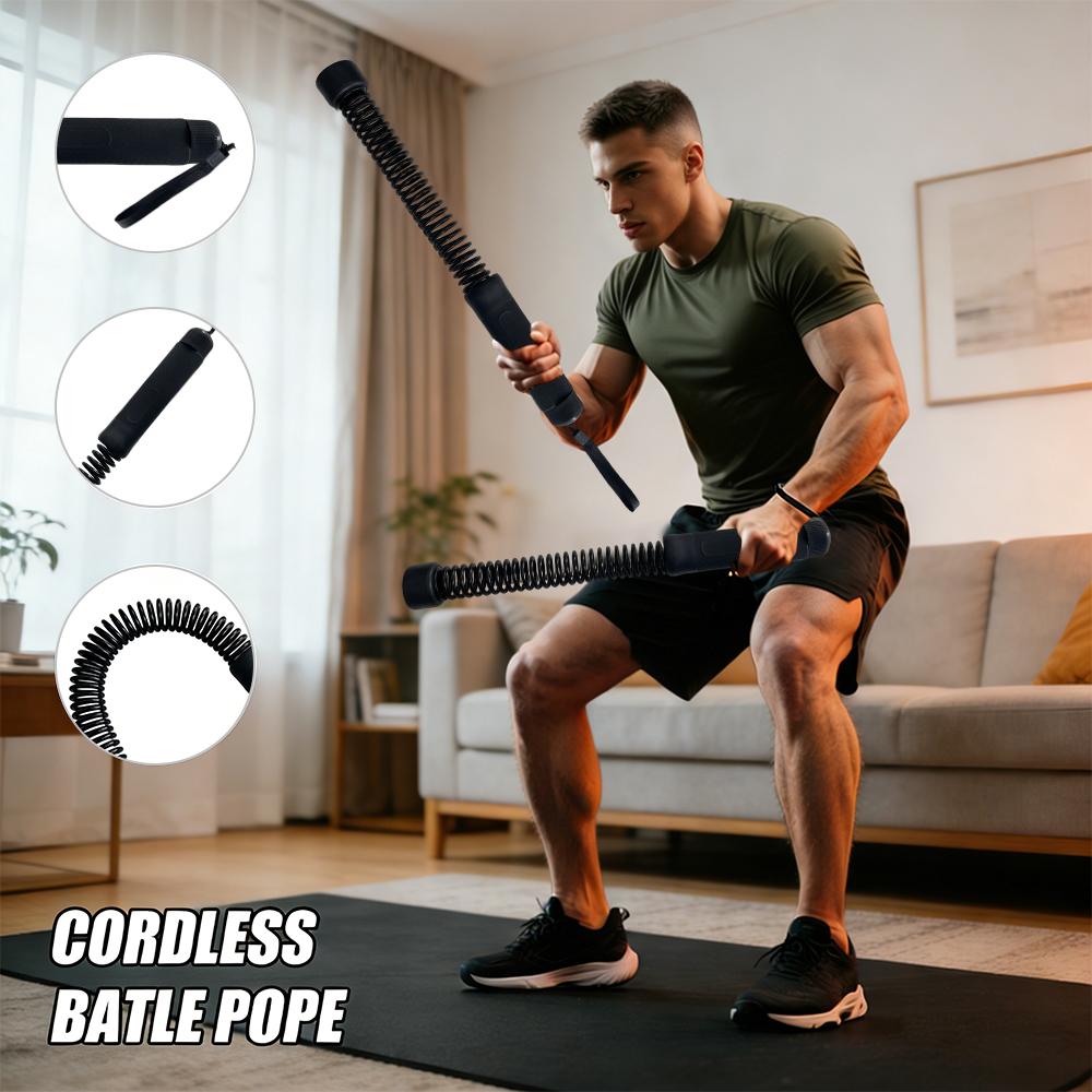 Ranbro Cordless Battle Ropes, Weighted Workout Training Ropes for Home Gym, Small Space Friendly Full Body Cardio Exercise, Fat Burning HIIT Fitness Equipment, Portable Arm Strength & Core Training, Quiet Battle Rope Alternative for Men & Women