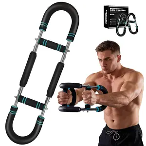 Portable Chest Clip Trainer with Elastic Spring, Home & Gym Dual-Use Upper Body Muscle Training Device, 60-100lb Adjustable Power Twister Bar, Suitable for All Fitness Levels