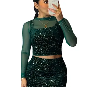 Sandra Sequin Strap Crop Top for Women - Holiday Collection - Comfort, Womenswear