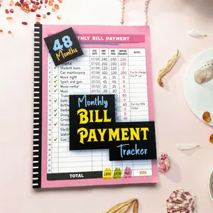 Monthly Bill Payment List Notebook, Financial Tracking Journal, Finance Checklist Organizer, Office Supplies, Calendar & Personal Planner, Adult Use, English Edition