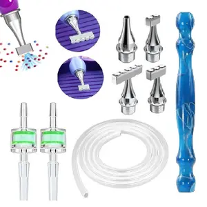 High-Quality Resin Texture Vacuum Dotting Pen, Includes 4 Stainless Steel Tips, Filter Core, Long Tube, DIY Diamond Painting Tool Kit