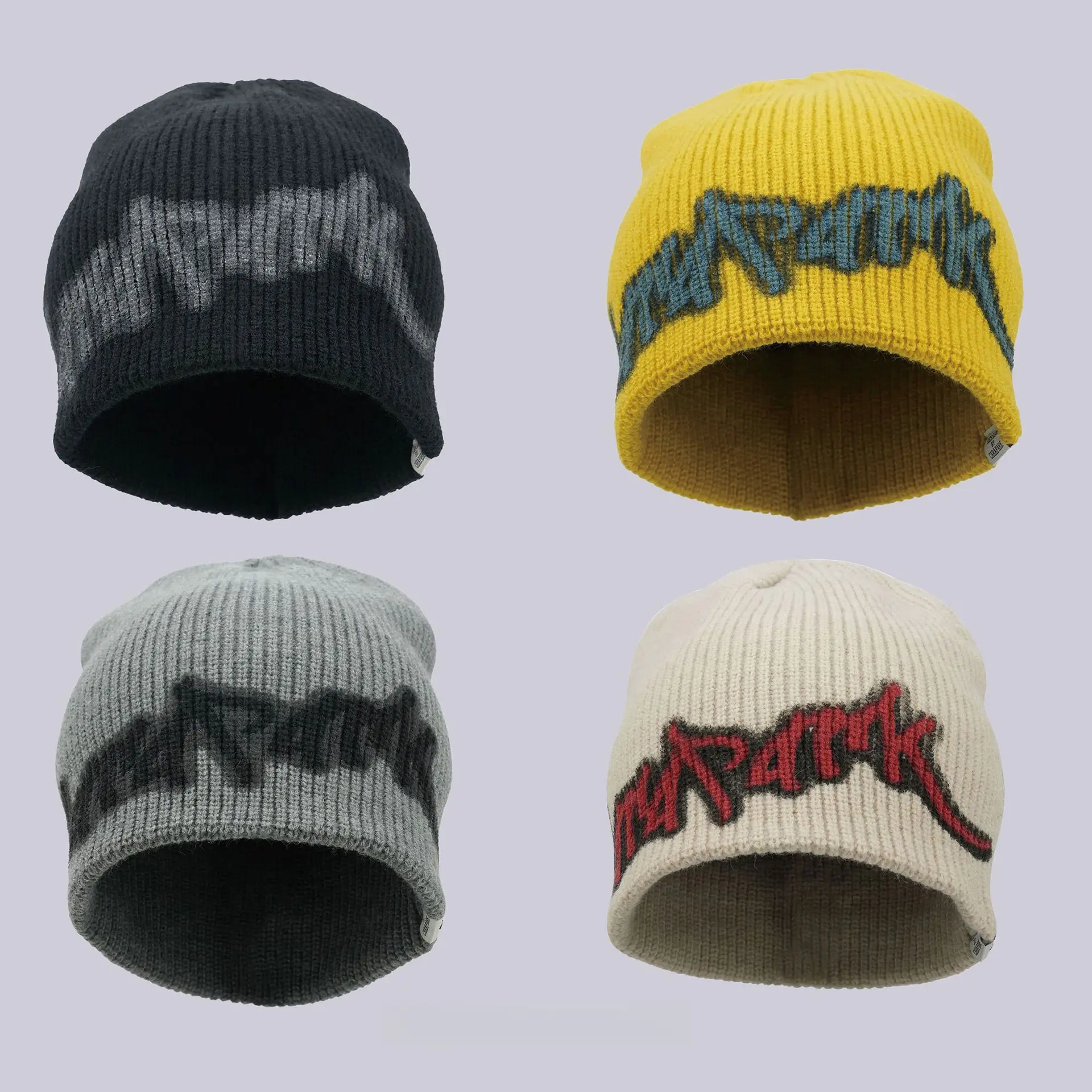Graffiti Print Knitted Hat - Unisex Brimless Beanie, Street Style Ribbed Soft Warm Casual Outfits Cap, Cozy Beanie, Fashion Beanie