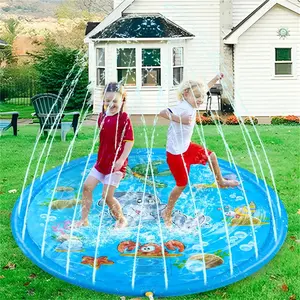 Youngsters' Splash Play Mat - Inflatable PVC Water Spray Pad for Outdoor Lawn Fun, Design for Boys & Girls Kiddie Swimming Pool Fish