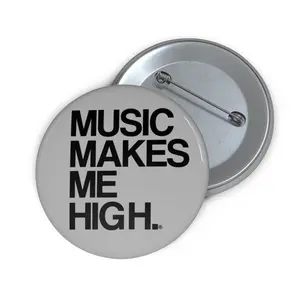 MMMH Round Pin: Light Grey | Black Lettering