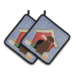 Carolines Treasures  Dog House Collection Chocolate Labrador Pair of Pot Holders