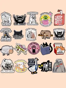 20pcs/set Cartoon Animal Design Enamel Pins, Zinc Alloy Badges, Elegant Hat Backpack Accessories, Holiday Gifts, Cute Style, All Seasons