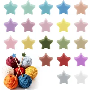 20Pcs Star Knitting Needle Stoppers Silicone Point Protectors Accessories Fit Size 2.5-13 (3mm-9mm) for All Different Needle Materials