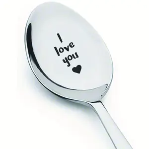 Engraved I Love You Spoon Gift Set, Perfect for Birthdays, Anniversaries & Special Occasions, Unique Present for Wife/husband/fiancee, Kitchenware
