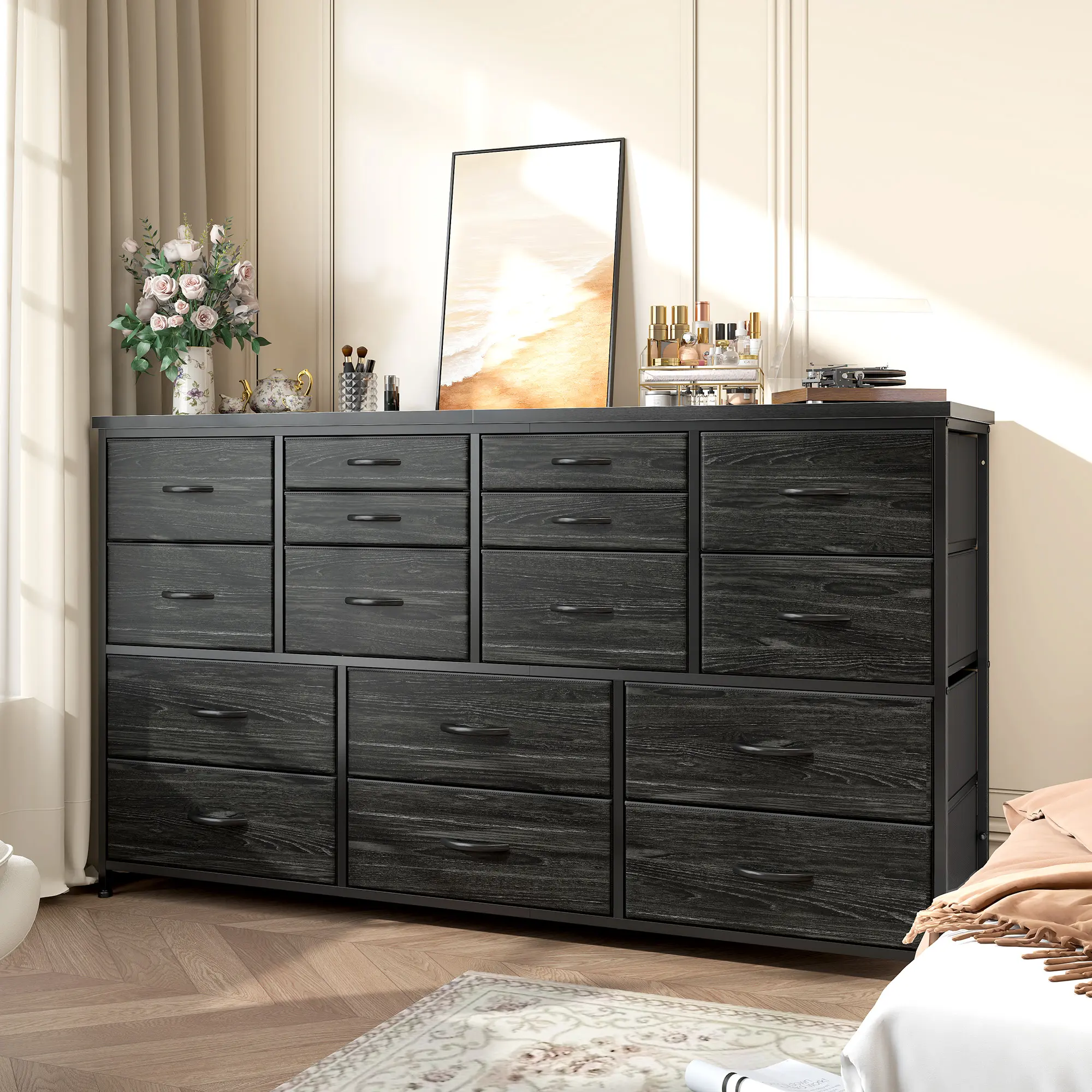 Black-16 Drawer-with Power Outlet