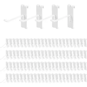 Polmart Heavy Duty 4" Gridwall/Grid Panel Hooks, White (96-Pack, 4-inch)