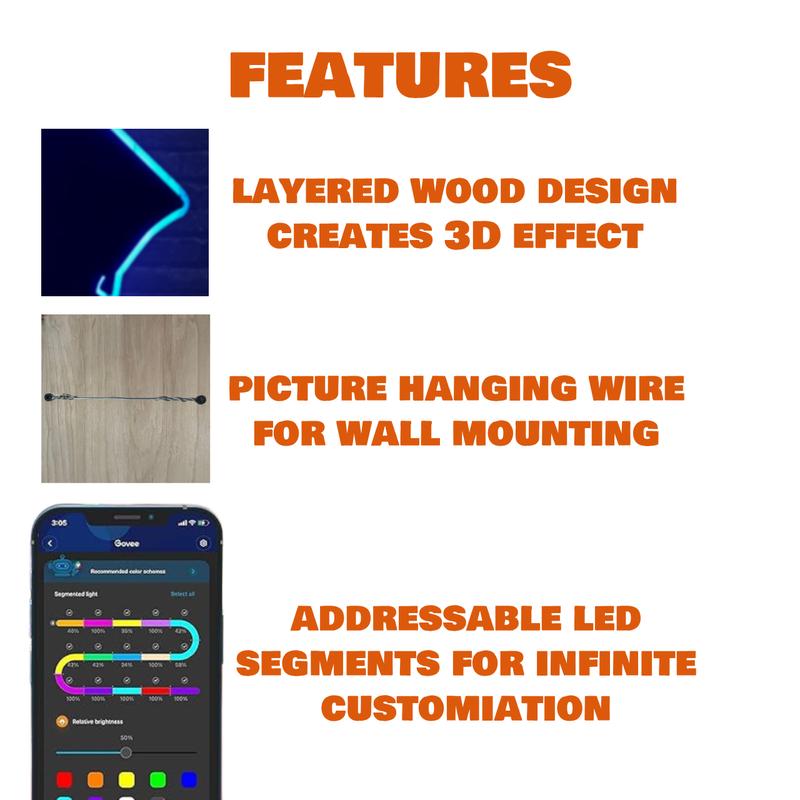 LSU Tigers Flag Wood LED Sign | Handcrafted, Officially Licensed, Made in USA