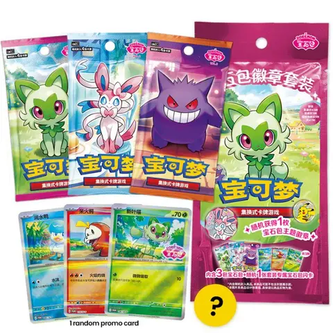 Simplified Chinese Pokémon Gem Pack Badge Set (Vol. 1–3 + Promo) Collectible Pack Card Collectibles