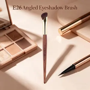 Fluffin E26 Sickle Nose Shadow Brush, Nose Contour Makeup Brush, Natural Horse Hair, Rosewood Handle, Copper Pipe, High End Makeup Tool
