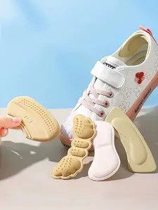 3 Pairs Minimalist Plain Skin-Friendly Thick Cushion Shoe Inserts, Adjustable Heel Pads for Kids, Anti-Irritation, Unisex, Universal Fit