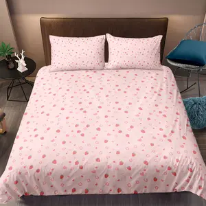 Strawberry Pattern Bedding Set, 1 Count Bedspread & 1/2 Counts Pillowcase without Filler, Soft Comfortable Bedding Set for Home Bedroom