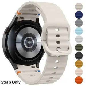 Silicone Watch Strap, Smart Watch Straps, for Samsung Galaxy Watch 7 6 5 4 FE 40mm 44mm/6 Classic 43mm 47mm/4 Classic 42mm 46mm/5 Pro 45mm One-Button Original with arc interface Seamless Stitching Men & Women Replacement Band