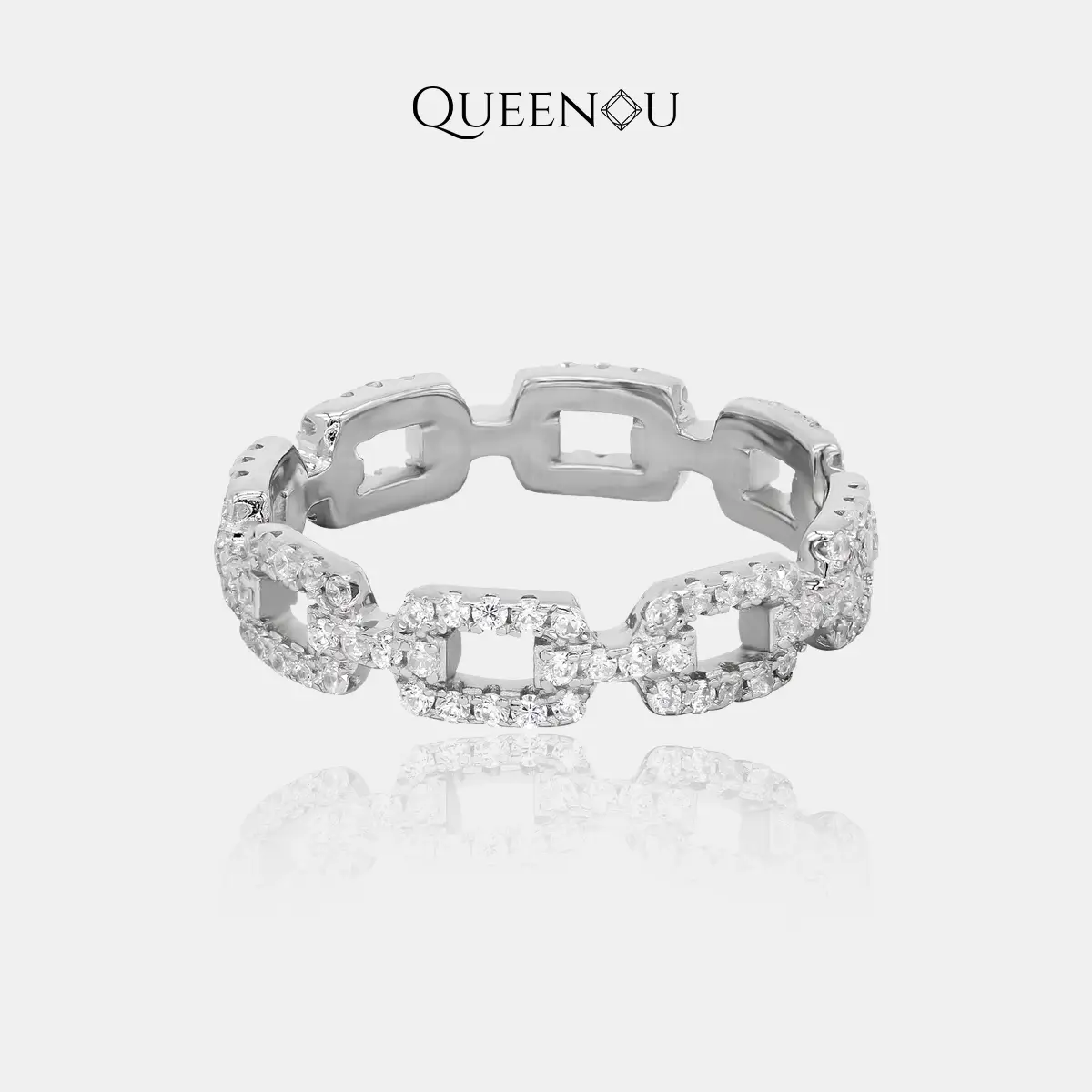 【826】Geometric Elegance Cubic Ziconia Ring– Modern and Stylish Choice for Engagement, Wedding, or Special Occasions