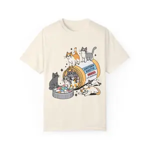 Cat Happy Pills Tshirt for Cat Lover - Comfort Colors