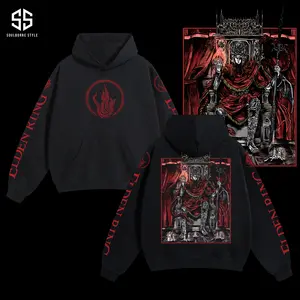 [Soulsborne Style] Vintage Grim Style Messmer the Impaler Throne - Elden Ring Unisex Hoodie, Soulsborne Gaming Apparel, Game Shirt, Video Game Clothes, Boy Merch, Gift For Him, Gift For Her, Soulslike Streetwear