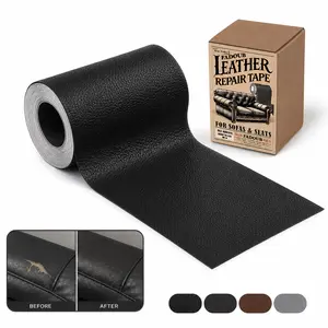 17*79 / 3*60 Inch Self-Adhesive Leather Repair Patch, Cuttable Waterproof Leatherette Sticker for Sofa, Car Seat, Chair, Couch, Furniture Upholstery, DIY Leather Fix for Cracks, Peeling, Scratches, Easy Home Repair, Durable and Long-Lasting