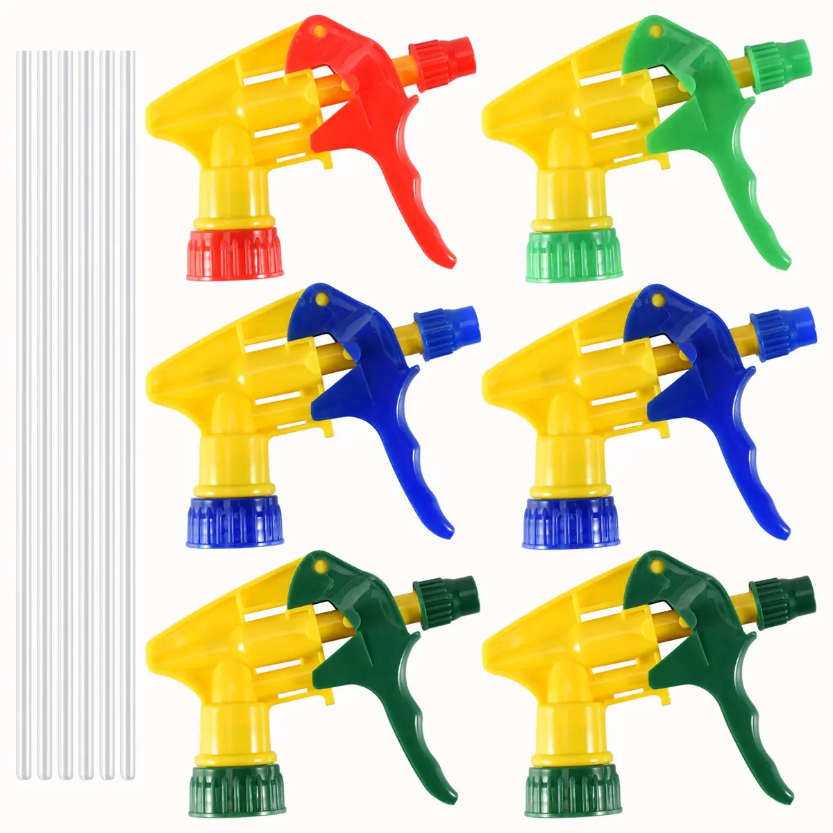 6-Pcs Heavy Duty Chemical Proof Plastic Spray Heads - Water Hose Sprayer Nozzle, Spray Bottle Nozzle Head for Watering Plants, Window Cleaning (Tools & Hardware Accessory Kit), Windows