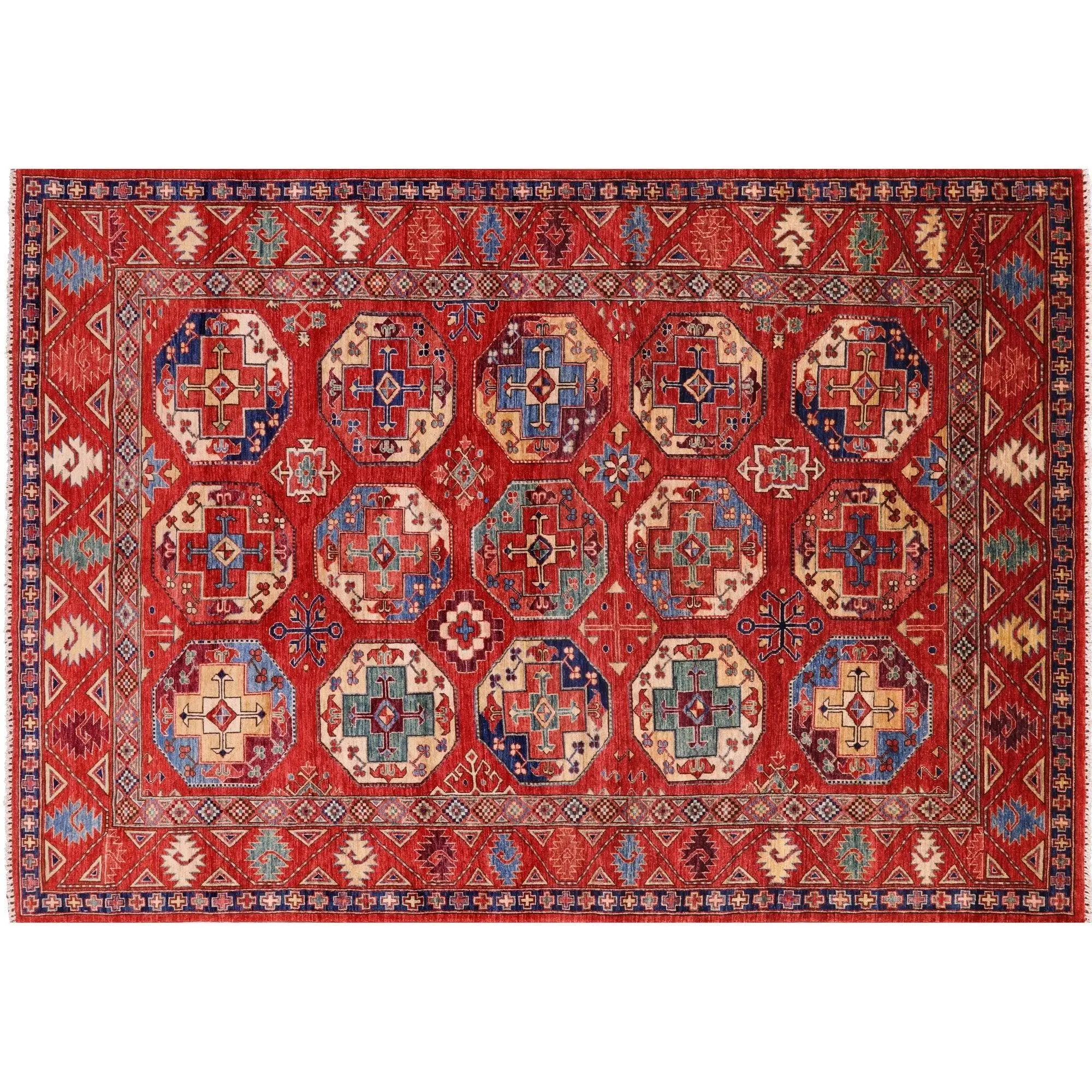 Red Bokhara Handmade Rug 6' 7" X 9' 7" - Q5187